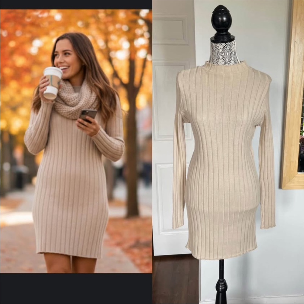 NWT Pretty Little Thing Rib Knit Mini Dress. - Picture 5 of 5